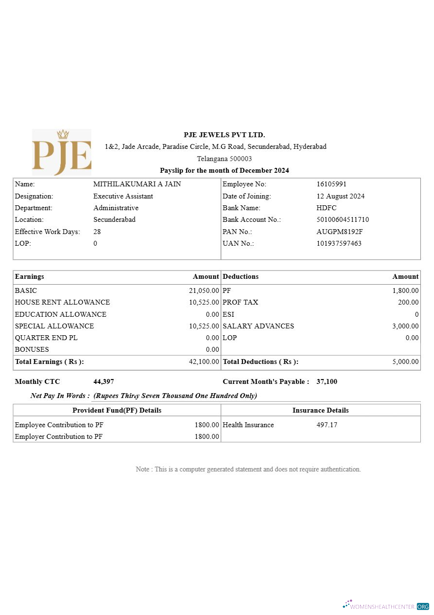 Download PJE Jewels payslip template in Word and PDF formats.pdf, 1 Photoshop template